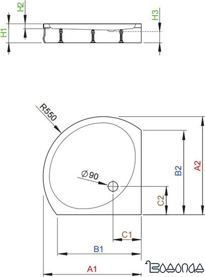 Душевой поддон Radaway Patmos B 90x90 [4T99155-03]