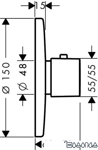 Смеситель Hansgrohe Metris Ecostat E Highflow 31571000