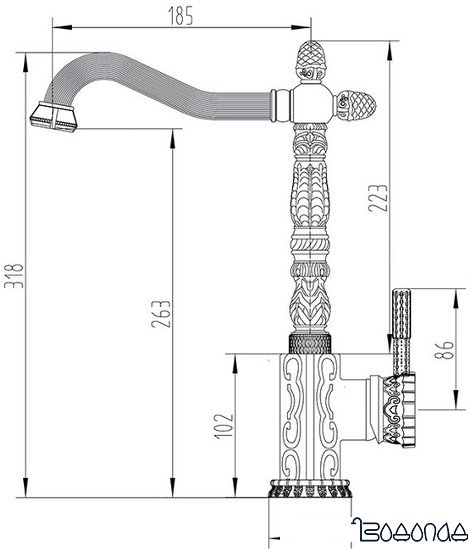 Смеситель ZorG A 117K-BR фото 2