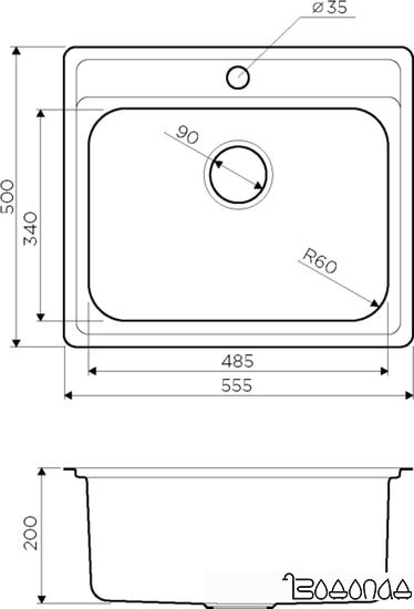 Кухонная мойка Omoikiri Ashi 56-IN