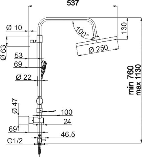 Душевая система Rubineta River [624125] фото 2