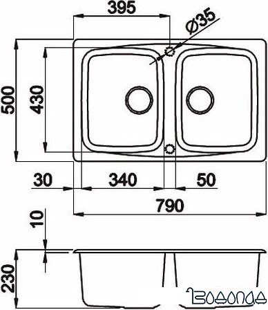Кухонная мойка Elleci Master 350 Ghisa 70