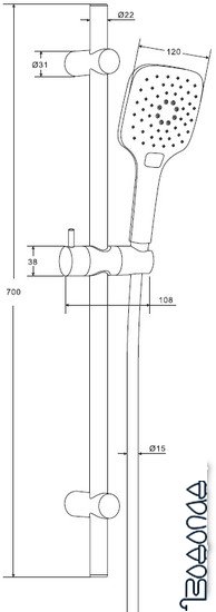 Душевой гарнитур Damixa Origin Evo 918200000 фото 4
