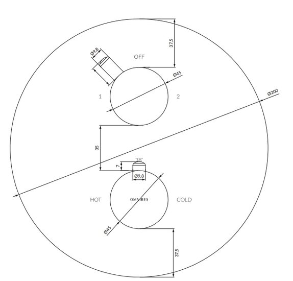 Смеситель без скрытого механизма Omnires Y Y1236ROCR фото 2