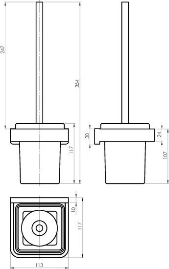 Ершик для унитаза Rubineta Edela 670105 (черный) фото 4