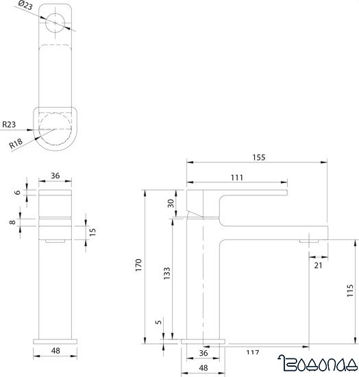 Смеситель Omnires Baretti BA7810 BL фото 4