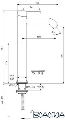 Смеситель Ideal Standard Ceraline Vessel BC269AA