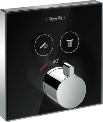 Смеситель Hansgrohe ShowerSelect Glass 15738600 (черный/хром)