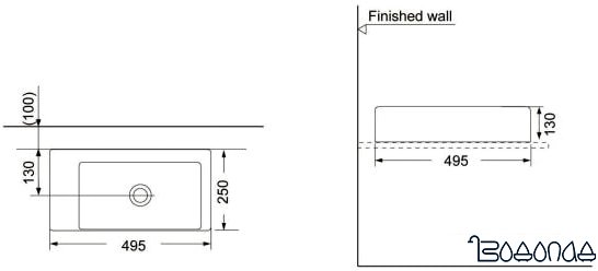 Умывальник Porta A010 49.5x25 фото 2
