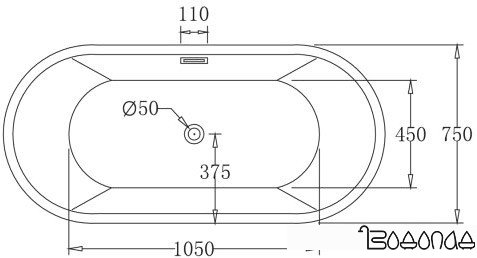 Ванна BelBagno BB71 160x75