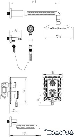 Душевая система Lemark Jasmine LM6622B фото 2
