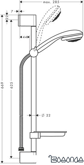 Душевой гарнитур Hansgrohe Crometta 85 Vario [27764000]