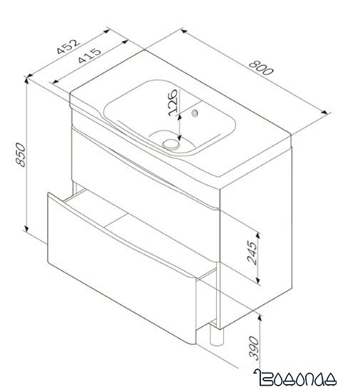 AM.PM Тумба под умывальник Like [M80FSX0802WG]