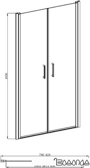 Душевая дверь Adema Nap Duo-80 (тонированное стекло)