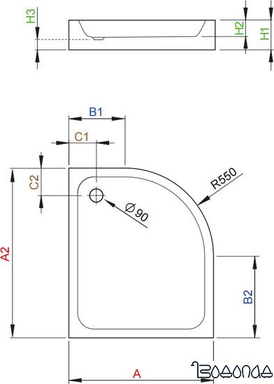 Душевой поддон Radaway Siros E Compact 90x80 (левый) [SBE8917-L] фото 2