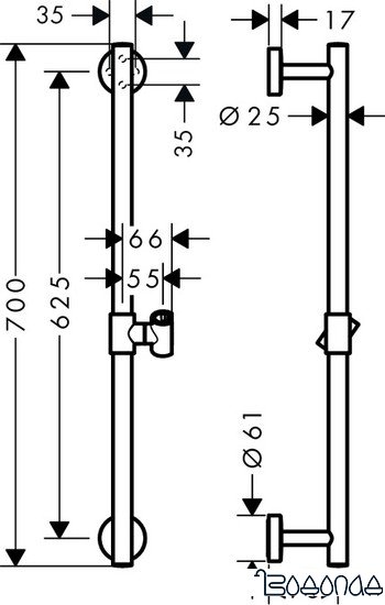 Душевая штанга Hansgrohe Unica 26401000 фото 2