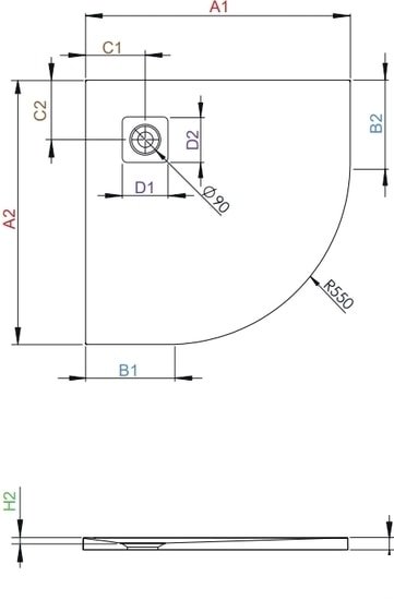 Душевой поддон Radaway Kyntos A white 90x90