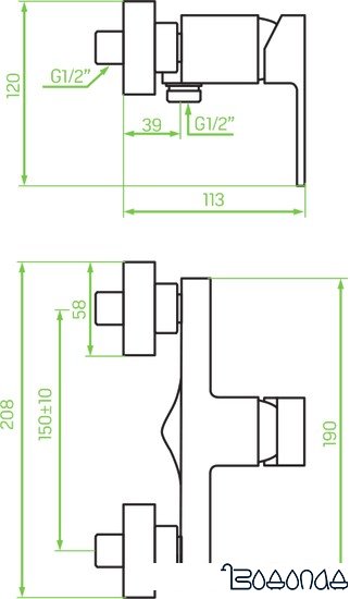 Смеситель Laveo Kvadrato BLQ 740D
