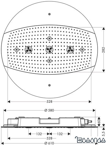 Верхний душ Hansgrohe Raindance 26115000 фото 4