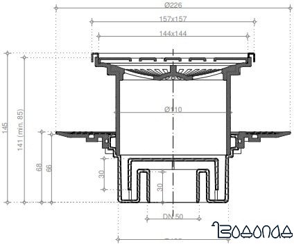 Сифон Pestan Standard Vertical Tide Mask Gold