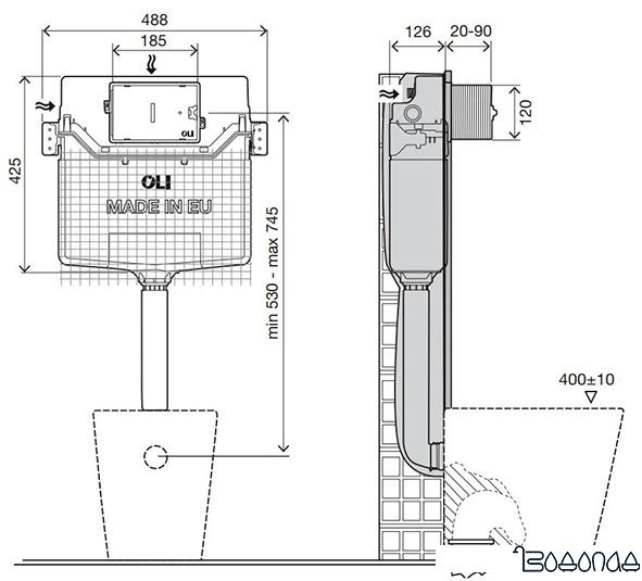 Инсталляция для унитаза OLI OLI120 Plus механика