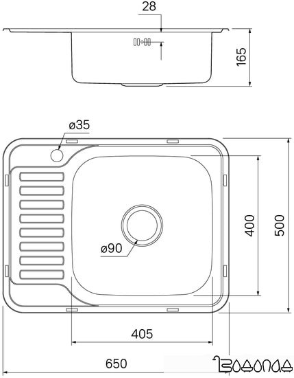 Кухонная мойка IDDIS Basic BAS65SRi77 Кухонная мойка IDDIS Basic BAS65SRi77