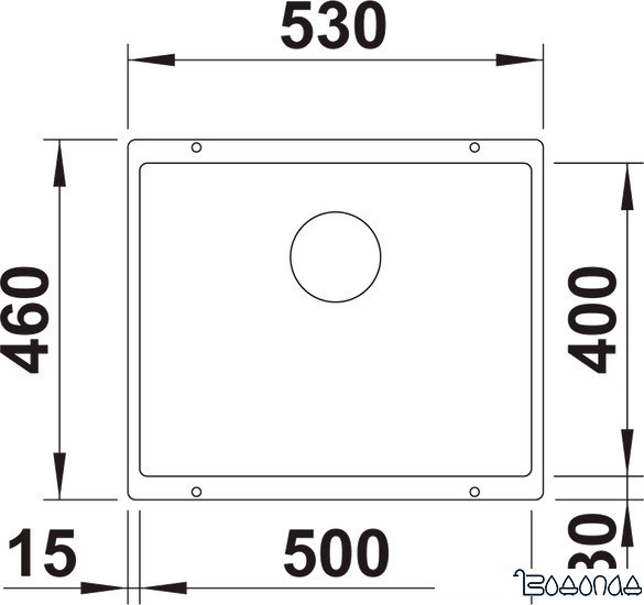 Кухонная мойка Blanco Rotan 500-U 523076 (белый)