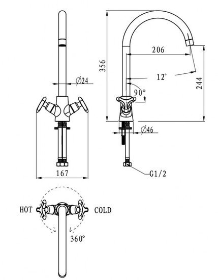 Смеситель Kaiser Trio [57033]