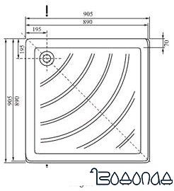 Душевой поддон Ravak Kaskada Angela EX 90x90 фото 2
