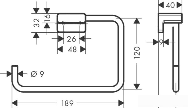 Держатель для полотенца Hansgrohe AddStoris 41754000 фото 2
