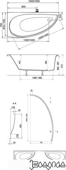Ванна Ravak Avocado 150x75R CS01000000