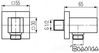 Держатель душевой лейки с подключением Valvex Kvadro Plus Black 2444620