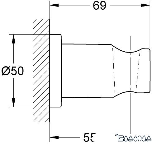 Держатель душевой лейки Grohe Rainshower 27074AL0 (темный графит, матовый) фото 2