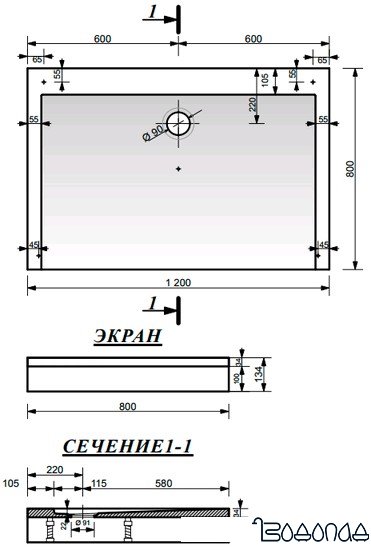 Душевой поддон Эстет Каппа 120x80 [3-0008] фото 4