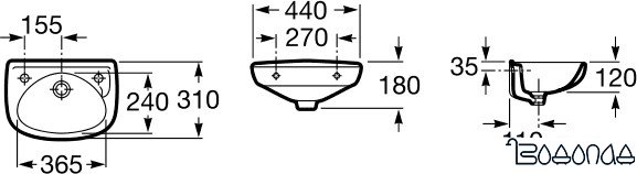 Умывальник Roca Ibis 44x31 (320841001)