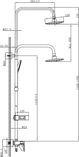Душевая система Lemark Tropic LM7002BL