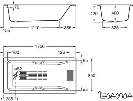 Ванна Roca Belice 175x85 233550000