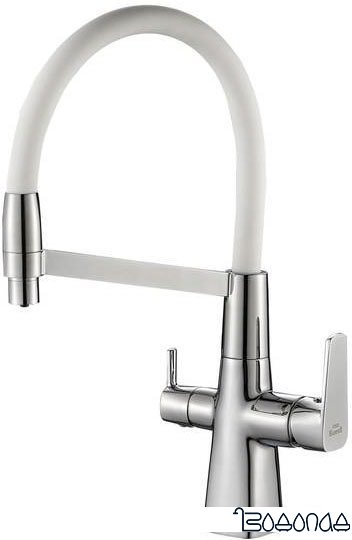 Смеситель ZorG SH 818-8 (хром/белый) фото 1