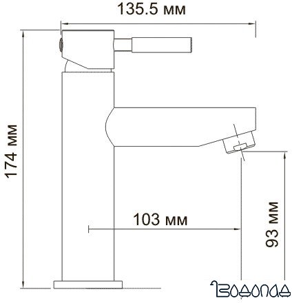 Wasserkraft Main Смеситель для умывальника, хром