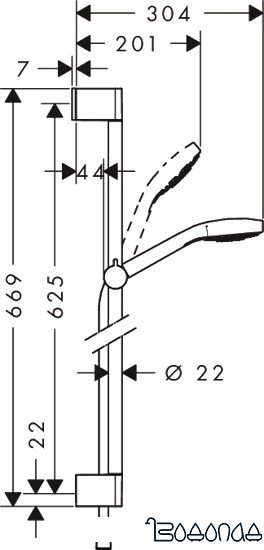 Душевой гарнитур Hansgrohe Croma Select S (26562400) фото 2