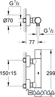 Смеситель Grohe Grohtherm 1000 Cosmopolitan 34065002 фото 2