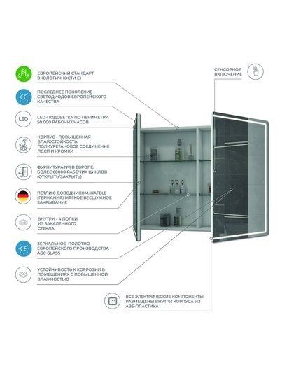 Vigo Шкаф с зеркалом Geometry 1000 фото 3