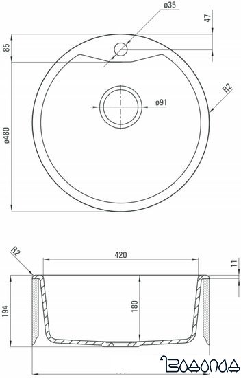 Кухонная мойка Deante Solis ZRS 2803 (графитовый) Кухонная мойка Deante Solis ZRS 2803 (графитовый)