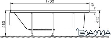 Ванна Vitra Neon 170x75 (прямоугольная)