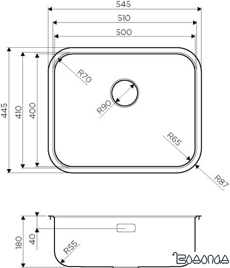 Кухонная мойка Omoikiri Omi 54-U/IF IN
