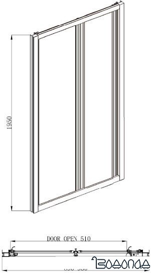 Душевая дверь Adema Noa-90 (прозрачное стекло)