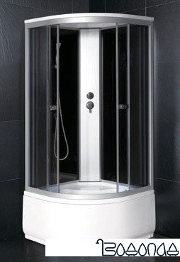 Душевая кабина Coliseum Simple T-80 (черное/тонированное стекло)