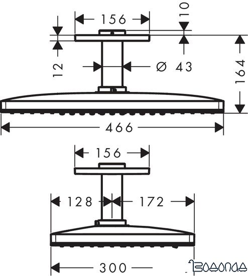 Верхний душ Hansgrohe Rainmaker Select 460 3jet 24006400 фото 4
