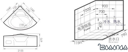 Ванна Gemy G9025-II K фото 4