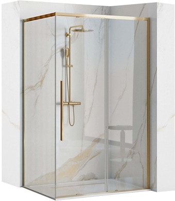 Душевой уголок Rea Solar 90x90 (золото/прозрачное стекло)
